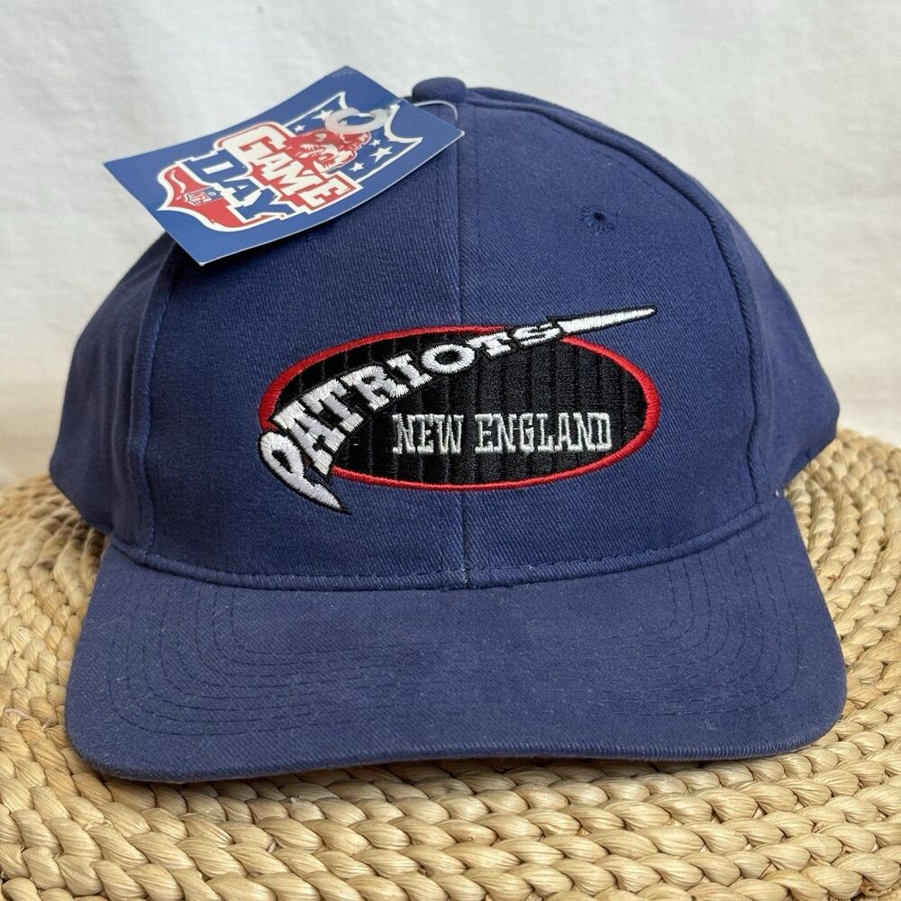Vintage New England Patriots Hat Game Day NFL Cap Deadstock NWT Blue Embroidered